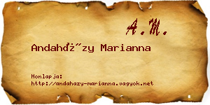 Andaházy Marianna névjegykártya