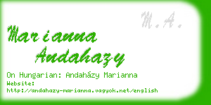marianna andahazy business card