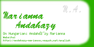 marianna andahazy business card